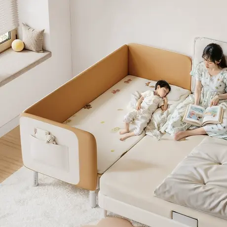 顾家家居成长性拼接床卧室无缝拼接大床5021商品大图