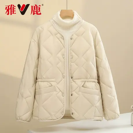 雅鹿羽绒服圆领轻薄短款修身外套YD501Z04870图片