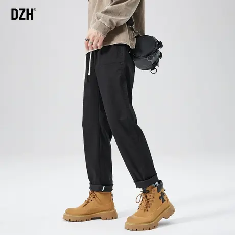 男士窄版直筒裤黑色显瘦裤子秋款男休闲百搭长裤痞帅男裤2023新款图片