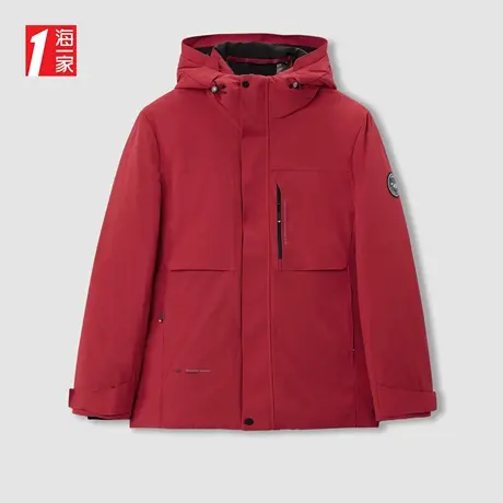 海一家保暖鹅绒外套轻户外休闲连帽基础休闲青年男士羽绒服商品大图