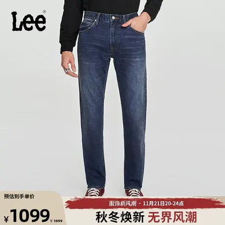 Lee商场同款23秋冬新品726标准深蓝羊毛保暖男牛仔裤LMB100726201商品大图