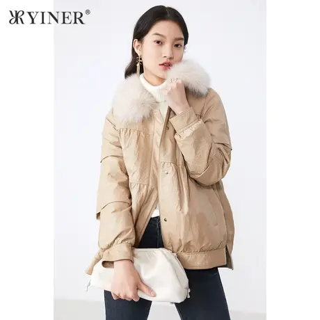 *YINER音儿线上专选女装冬季大牌高端白鸭绒修身羽绒服商品大图