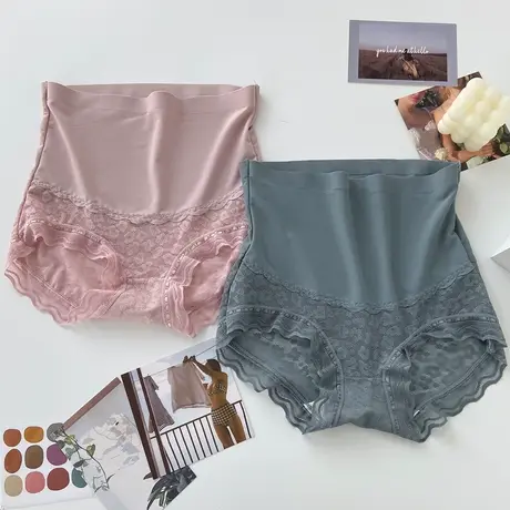 内裤女纯棉裆性感高腰蕾丝收腹小肚子新款三角裤透气透明时尚夏季商品大图