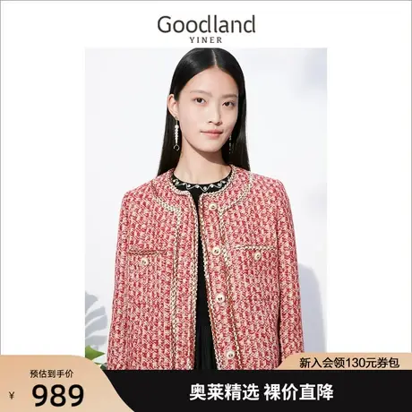 【小香风】音儿美地女装2022冬季新款宽松上衣时尚短款小香风外套商品大图