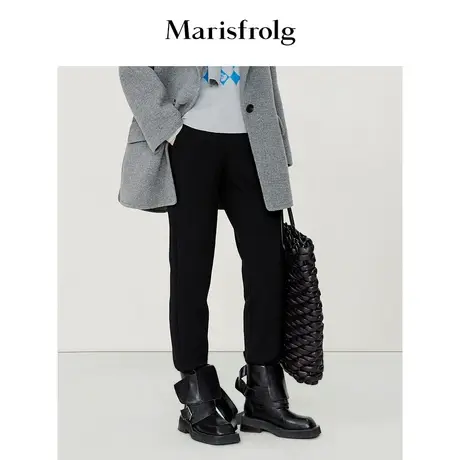 【暖暖裤】玛丝菲尔羽绒裤冬季新款黑色羽绒卫裤休闲裤图片