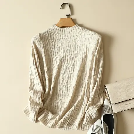 半高领打底衫女秋冬新款内搭加厚毛衣慵懒风宽松百搭针织上衣外穿商品大图