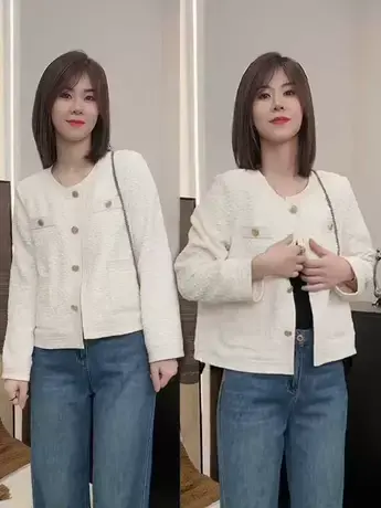 2023秋季新款薄款小香风外套女高级感气质名媛风小个子短款上衣潮商品大图