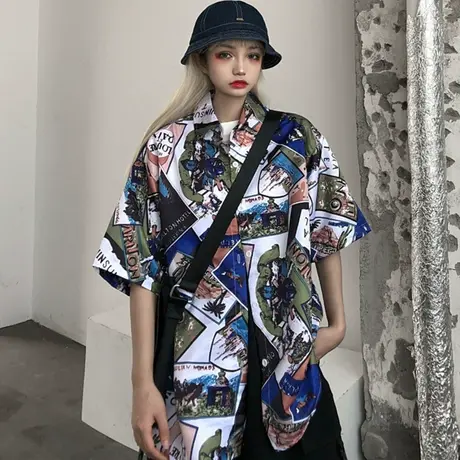 衬衫女2020新款复古港味心机上衣ins潮设计感小众轻熟冷淡风衬衣商品大图