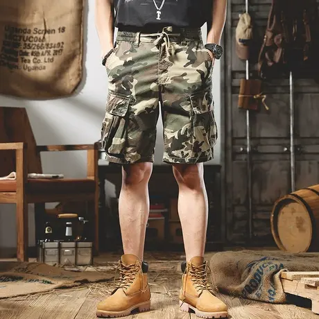 夏季工装迷彩短裤男宽松潮牌ins休闲五分裤大码潮流5分中裤潮薄款商品大图