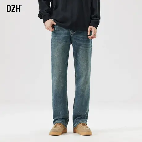 男士修身牛仔裤男2023新款秋季显瘦裤子美式高街休闲裤长裤直筒裤商品大图