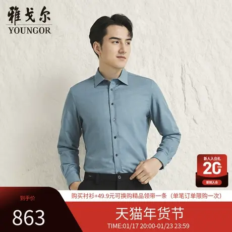 【商场同款】雅戈尔男士长袖衬衫新款官方商务休闲上班穿衬衫男商品大图