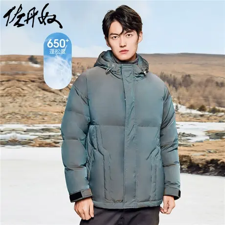 佐丹奴外套男装90%鸭绒幻彩极光连帽羽绒外套 18072605图片