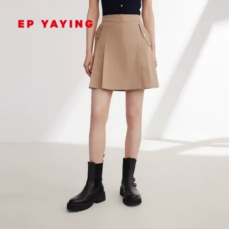 EP YAYING雅莹女装 工装风棉质高腰百褶短裙 2024早春新款3423A图片