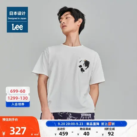Lee日本设计23新品标准版奶牛纹图案口袋男短袖T恤潮LMT00763商品大图