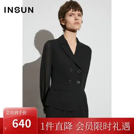 恩裳COVER2023年春款高级西式立体剪裁垂感抗皱不规则高腰连体裤商品大图