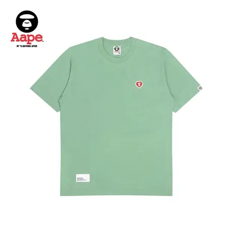 Aape旗舰店男装春夏爱心猿颜徽章字母印花宽松薄款短袖T恤1363XXK商品大图