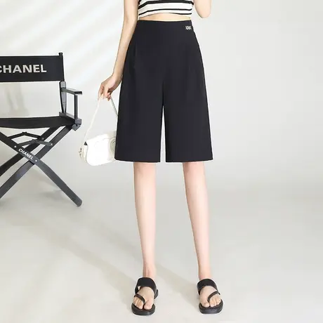 时尚五分裤高腰阔腿裤韩版显瘦速干裤宽松休闲裤夏季2023新款短裤图片