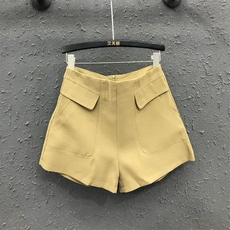 2023夏季新款简约时尚百搭淑女西装短裤女高腰显瘦A字阔腿裤韩版商品大图