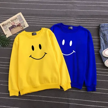 圆领卫衣女春秋韩版新款宽松ins纯色无帽加绒字母长袖上衣薄款潮图片