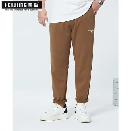 黑劲大码男士休闲裤夏季300斤胖哥宽松帅气加肥加大潮流直筒长裤商品大图