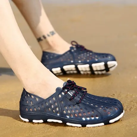 时尚雨鞋男夏季新款防水胶鞋防滑工作鞋溯溪涉水鞋男士洞洞沙滩鞋商品大图