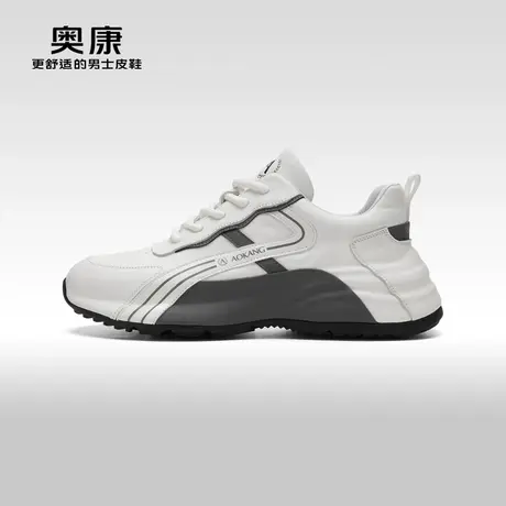 【门店发货】AOKANG奥康春季新款时尚休闲鞋男拼接舒适透气鞋商品大图