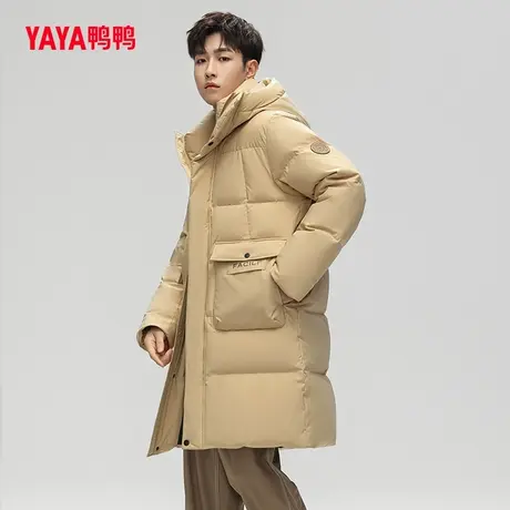 鸭鸭羽绒服男2023年秋季新款中长款加厚连帽休闲时尚保暖外套C图片