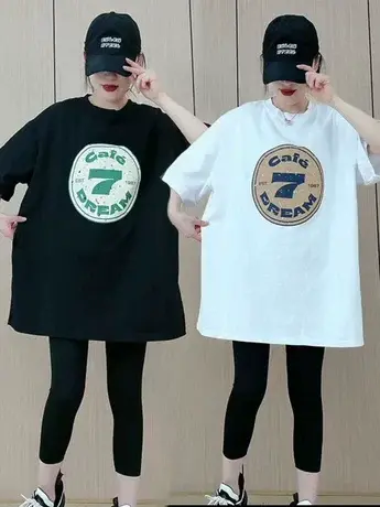 欧货街头t恤女2023夏季新款高级感字母印花宽松圆领短袖上衣女潮商品大图