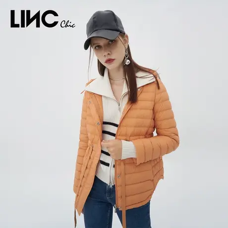LINC金羽杰羽绒服女2023年冬季新款连帽短款反季专柜断码轻薄女款商品大图