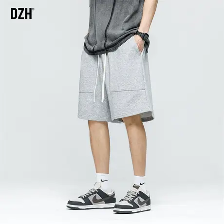 男士灰色重磅短裤男款夏季运动美式休闲五分卫裤宽松潮牌裤子新款商品大图