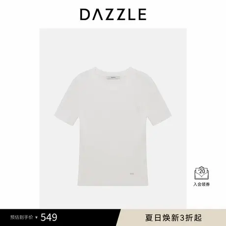 DAZZLE 地素奥莱毛衫短袖春季漂白色毛织短袖商品大图