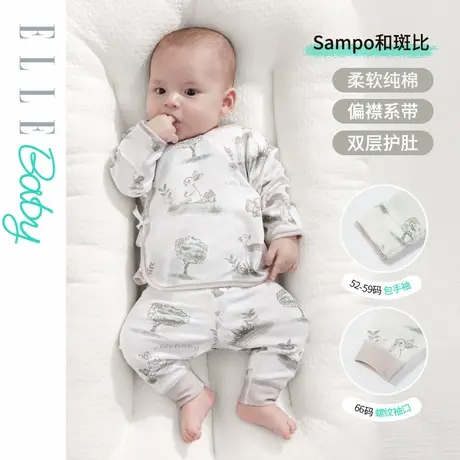 ELLE BABY宝宝连体衣a类纯棉哈衣新生婴儿衣服夏季薄款包屁衣睡衣图片