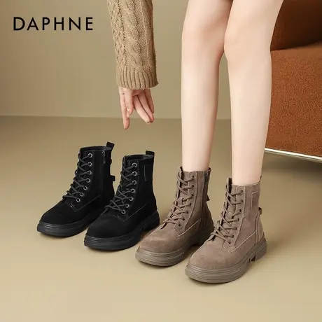 达芙妮勃肯马丁靴女款2026新款春秋美拉德西部牛仔短靴厚底英伦风商品大图