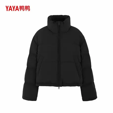 YAYA鸭鸭2025年冬季新款休闲时尚百搭短款女士纯色立领羽绒服外套商品大图