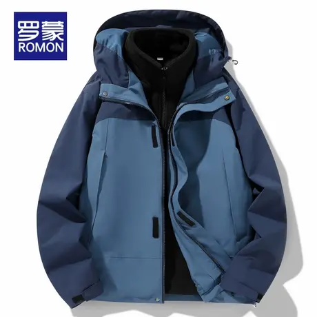 罗蒙冲锋衣外套男女三合一2025新款秋冬季户外防水情侣登山服夹克商品大图