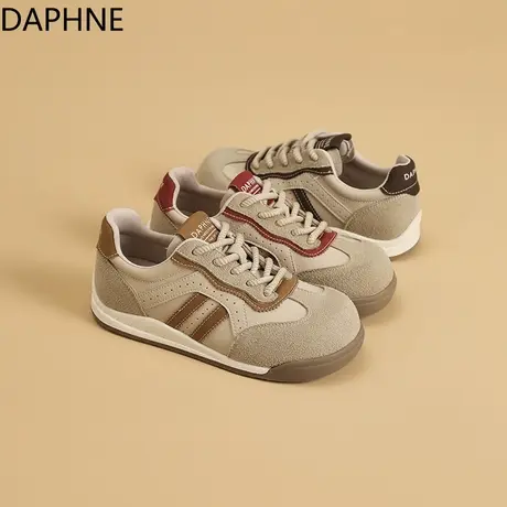 Daphne/达芙妮德训鞋女2025秋新款复古百搭休闲运动板鞋厚底增高商品大图