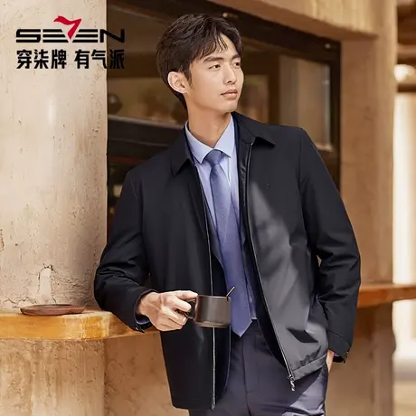 柒牌棉衣男款冬季新品时尚潮流中青年休闲百搭翻领夹克衫外套商品大图