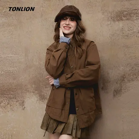 唐狮2026春秋季女外套百搭高级感翻领夹克小个子时尚休闲女装yc图片