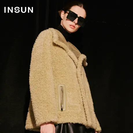 【官方直播】恩裳COVER皮毛一体麂皮绒绵羊毛内里外套图片