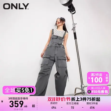 【买5免1】ONLY奥莱夏季新款甜酷休闲宽松工装背带裤休闲裤女商品大图