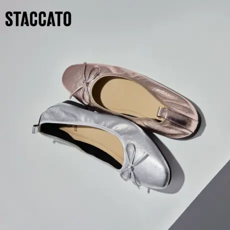 思加图新款法式温柔单鞋一脚蹬浅口平底鞋女鞋子S1836CQ3商品大图