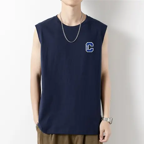 纯棉背心男士无袖t恤夏季薄款宽松篮球跨栏运动坎肩健身宽肩汗衫商品大图