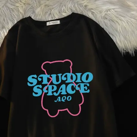 白色纯棉短袖t恤女夏季2024年新款潮小个子上衣宽松显瘦甜美时尚商品大图