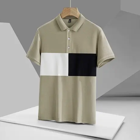 简约帅气翻领高端Polo衫男潮流高级感夏季带领子t恤男士短袖新款商品大图