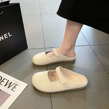 包头半拖鞋女外穿2024年夏季新款懒人平底凉拖鞋时尚百搭穆勒鞋子商品大图