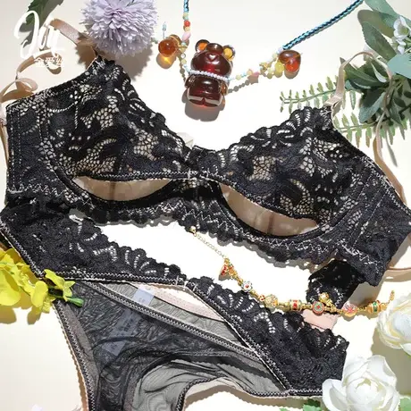 【深夜迷雾】法式美学性感文胸舒适上托侧收内衣聚拢前扣文胸图片