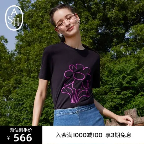 ASH女装春季新款BEKIND TEE时尚简约印花短袖百搭圆领T恤上衣图片
