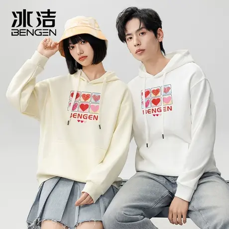 冰洁2024春季新款卫衣男连帽重磅潮牌帽衫情侣休闲上衣潮流外套商品大图