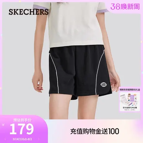 Skechers斯凯奇2024春夏新款女子舒适梭织短裤宽松日常休闲运动裤商品大图