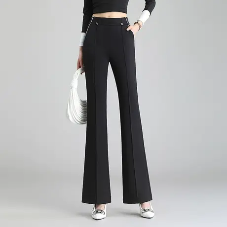坠感微喇裤女秋季修身气质长裤2023新款高腰通勤休闲职业裤喇叭裤商品大图